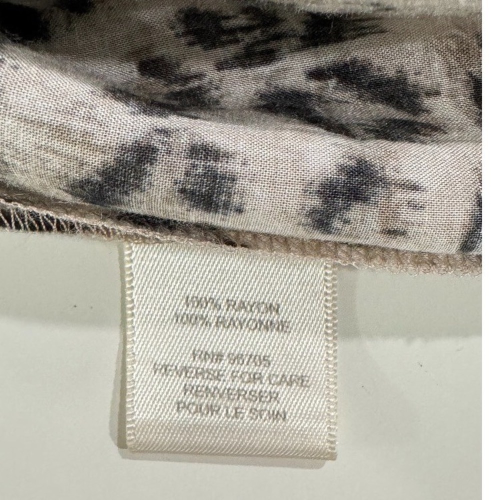 Rebecca Taylor Dress Animal Print Summer V Neck Pockets Rayon Relaxed Midi Sz 10 - Picture 10 of 12